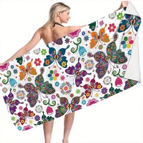 1pc Colorful Butterfly Beach Towels; Quick Drying Microfiber Beach Blanket; Super Soft; For Travel Swim Pool Diving Surfing Yoga Camping; 59 "x27
