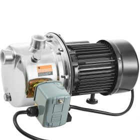 VEVOR 3/4HP SUS304 Stainless Steel Shallow Well Jet Pump, 115 Volt, 18.5 GPM 131 FT Maximum Head Irrigation Water Pump