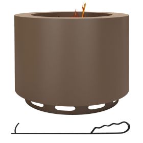Outsunny Smokeless Fire Pit, 19" Portable Wood Burning Firepit with Poker, Low Smoke Camping Bonfire Stove for Backyard Patio Picnic, Stainless S