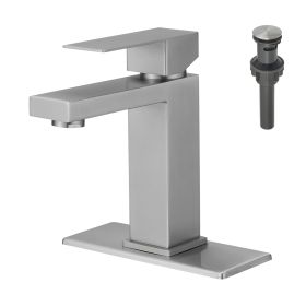 New Bathroom Sink Faucet, Single Handle One Hole Bathroom Faucet (Color: Brushed Nickel)