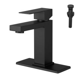 New Bathroom Sink Faucet, Single Handle One Hole Bathroom Faucet (Color: Black)