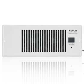 VEVOR Register Booster Fan, Quiet Vent Booster Fan Fits 4' x 12' Register Holes, with Remote Control and Thermostat Control (Color: White, Item Size: 4 x 12 in)